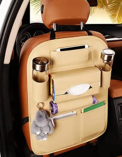 Universal PU Leather Car Seat Back Storage Organizer – Premium Quality