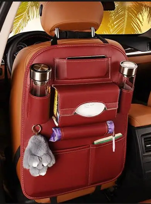 Universal PU Leather Car Seat Back Storage Organizer – Premium Quality