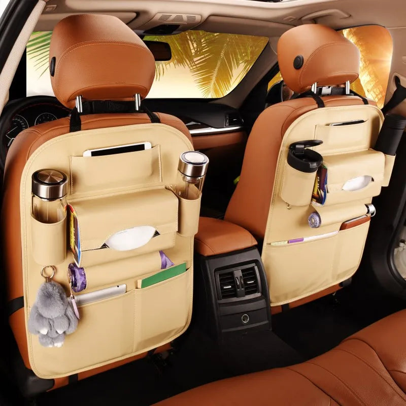 Universal PU Leather Car Seat Back Storage Organizer – Premium Quality