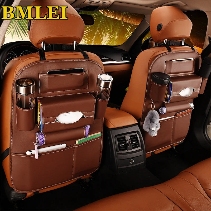Universal PU Leather Car Seat Back Storage Organizer – Premium Quality