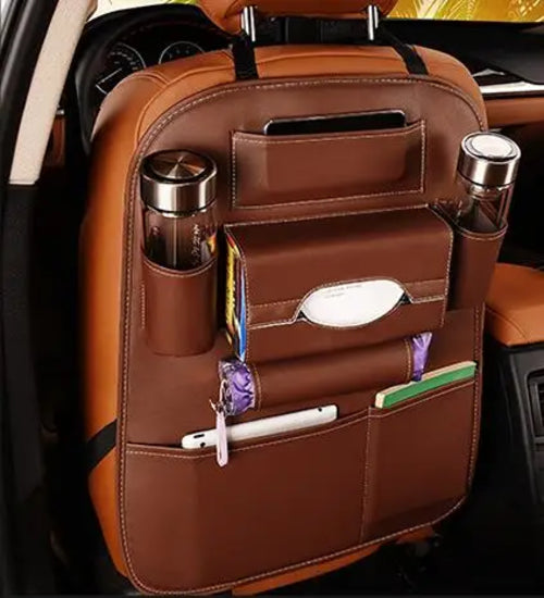 Universal PU Leather Car Seat Back Storage Organizer – Premium Quality