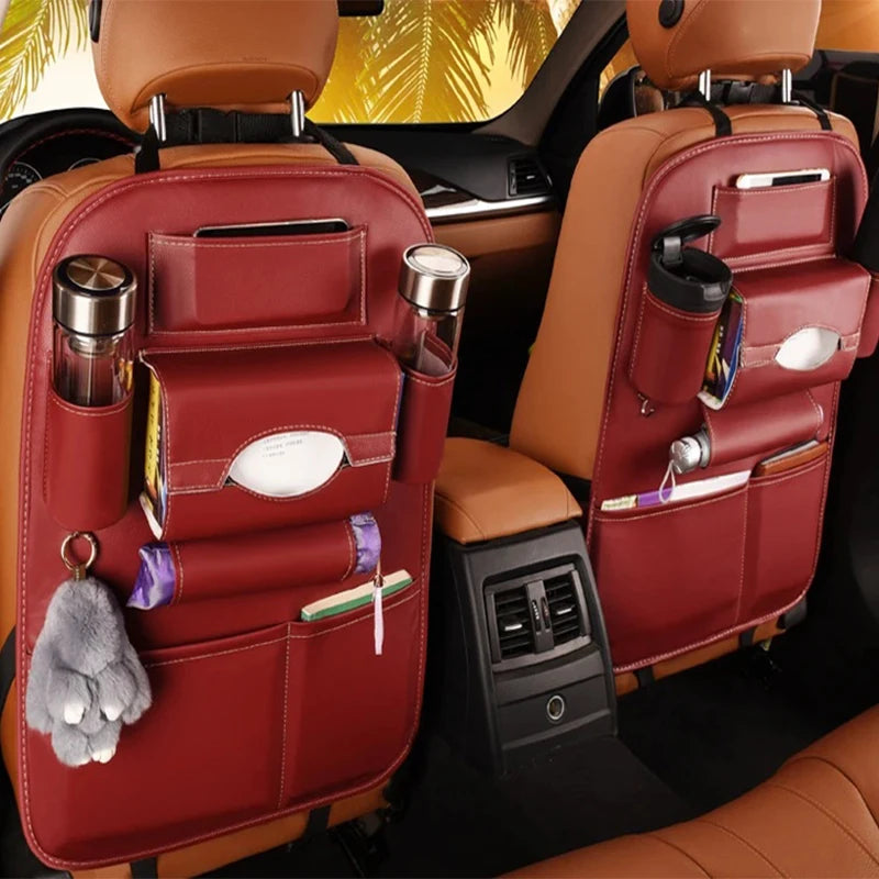 Universal PU Leather Car Seat Back Storage Organizer – Premium Quality