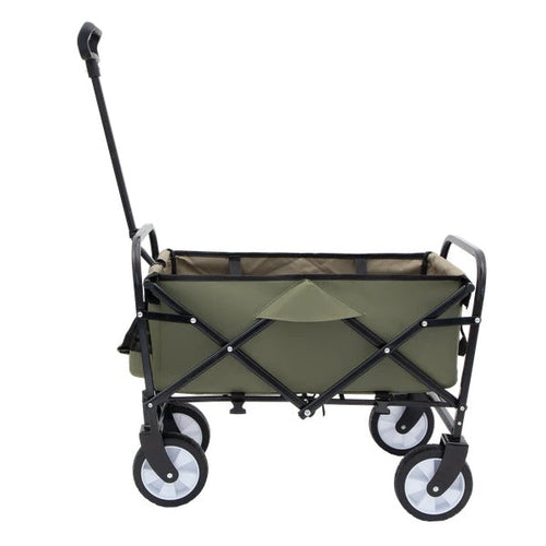 Collapsible Foldable Wagon Cart With Strapping System, Beach Wagon