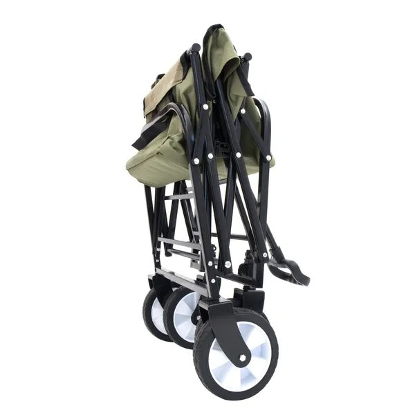 Collapsible Foldable Wagon Cart With Strapping System, Beach Wagon