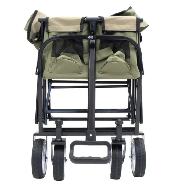 Collapsible Foldable Wagon Cart With Strapping System, Beach Wagon