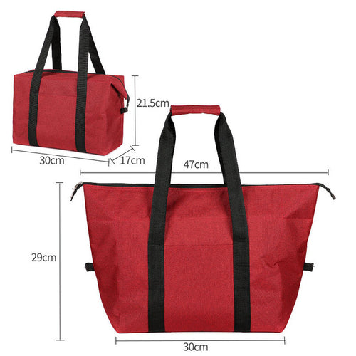 Large-Capacity Folding Food Delivery Cooler Bag