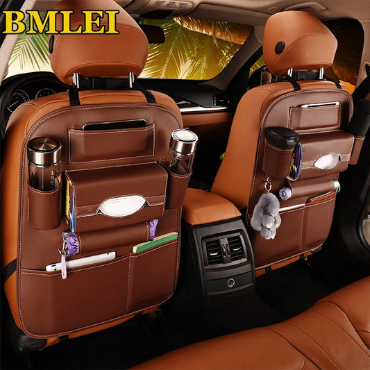Universal PU Leather Car Seat Back Storage Organizer – Premium Quality