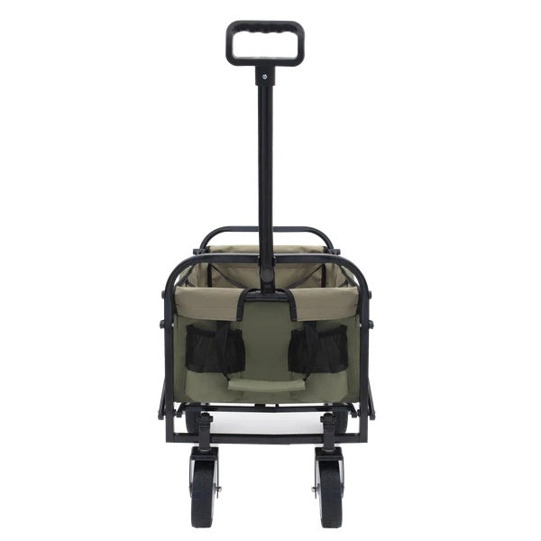 Collapsible Foldable Wagon Cart With Strapping System, Beach Wagon