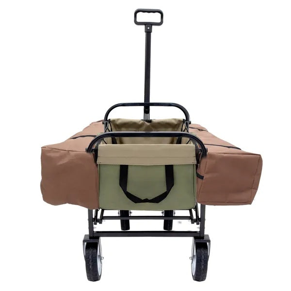 Collapsible Foldable Wagon Cart With Strapping System, Beach Wagon