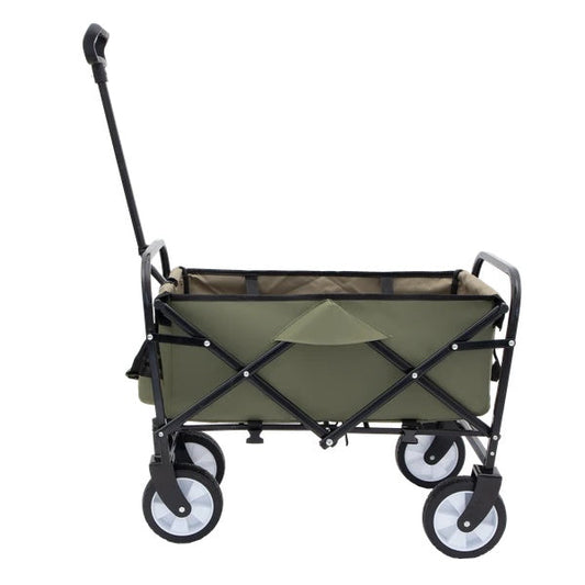 Collapsible Foldable Wagon Cart With Strapping System, Beach Wagon
